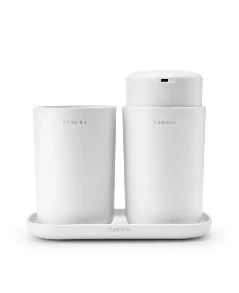 Brabantia Renew Bathroom Accessory Set of  3 - Soap Dispenser, Toothbrush Holder and Tray 1