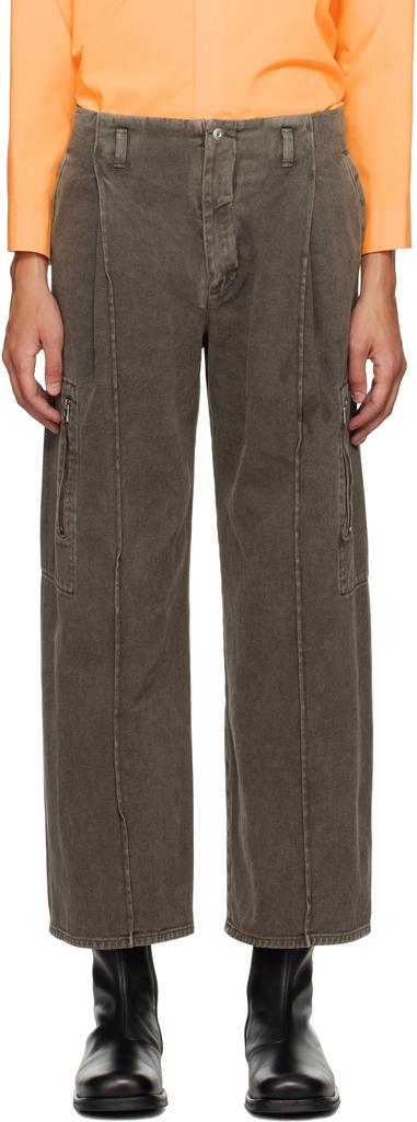 Omar Afridi Brown Octet 2D Denim Cargo Pants