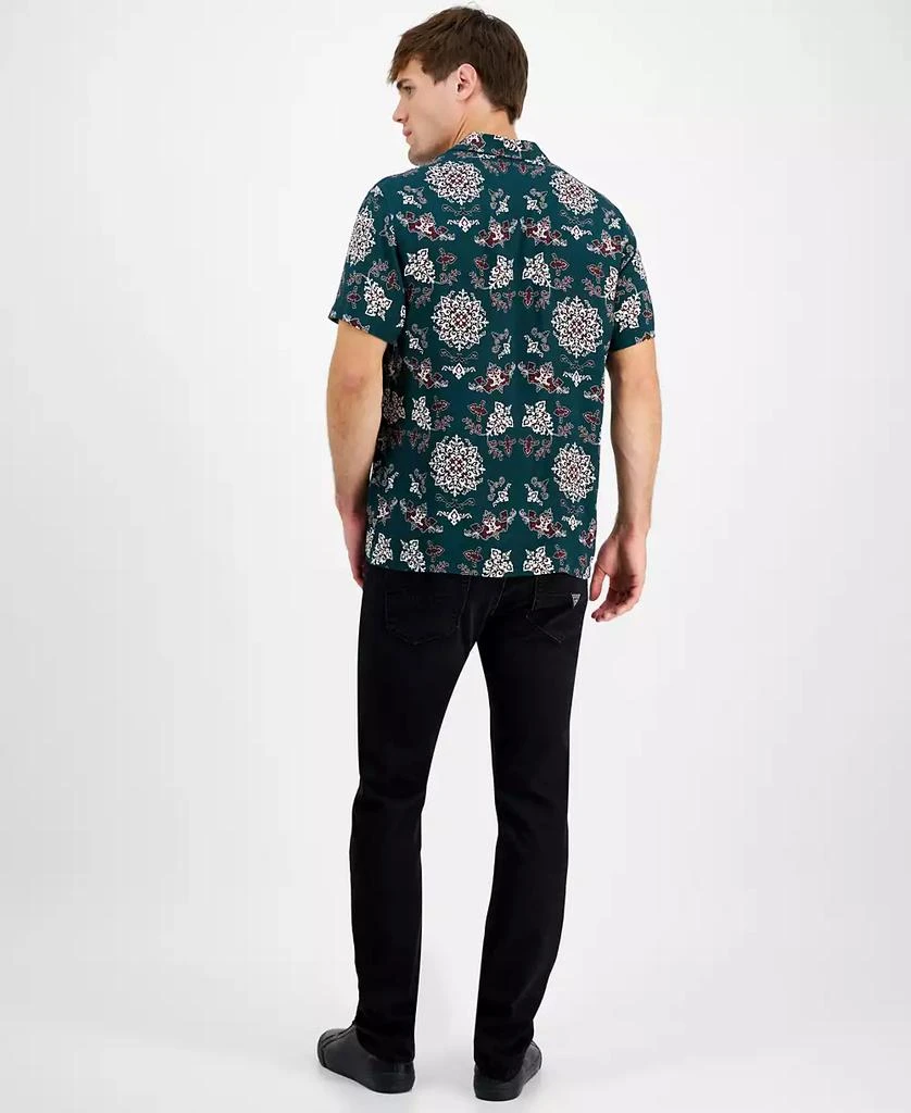 GUESS Men's Paisley-Print Short-Sleeve Shirt 5