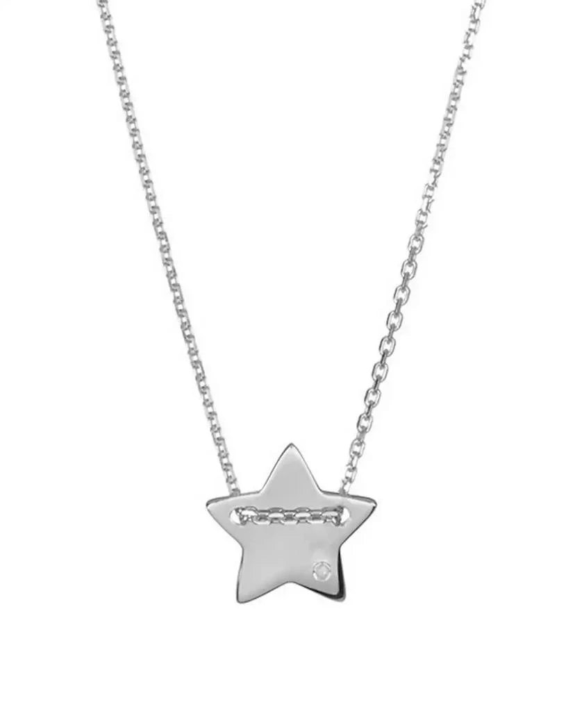 ADORNIA Silver Diamond Star Charm Necklace