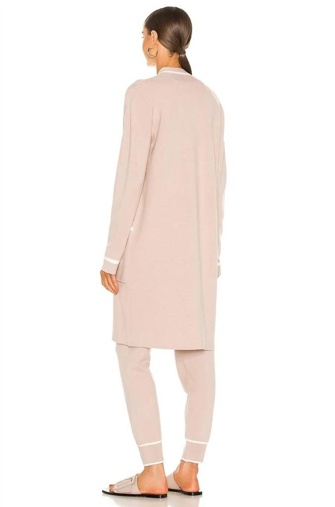 SOIA&KYO Denise Long Knit Coatigan With Pockets In Pearl 2