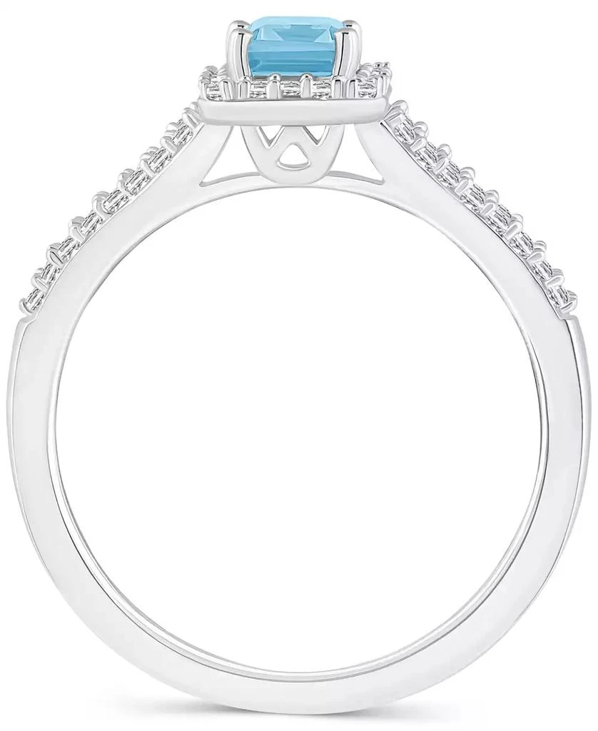 Macy's Aquamarine (1/2 ct. t.w.) & Diamond (1/4 ct. t.w.) Split Shank Ring in Sterling Silver (Also in Opal) 3