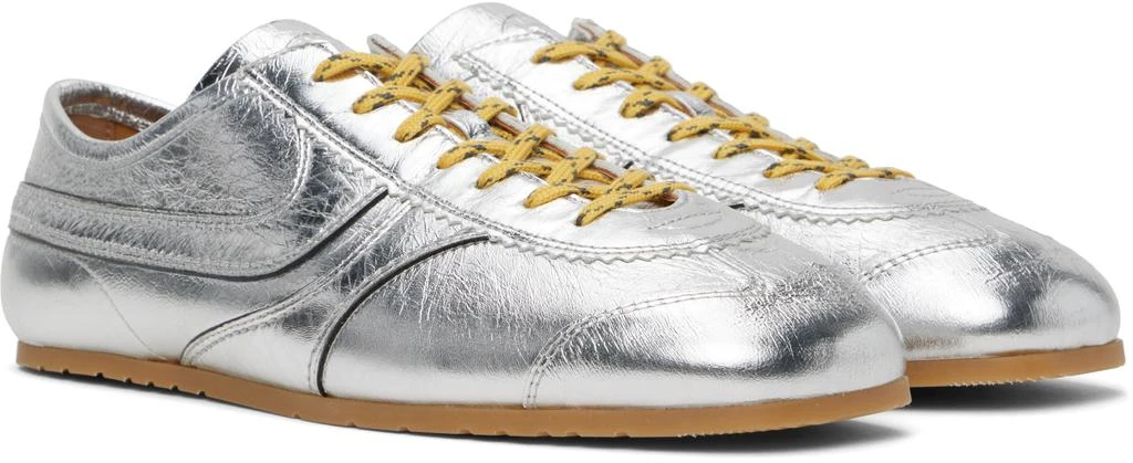 Dries Van Noten Silver Leather Sneakers 4