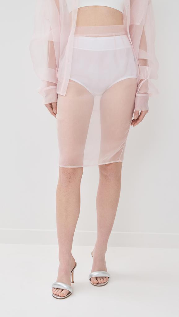 LaQuan Smith Silk Pencil Skirt