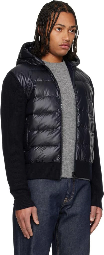 Moncler Navy Padded Wool Zip-Up Down Jacket 2