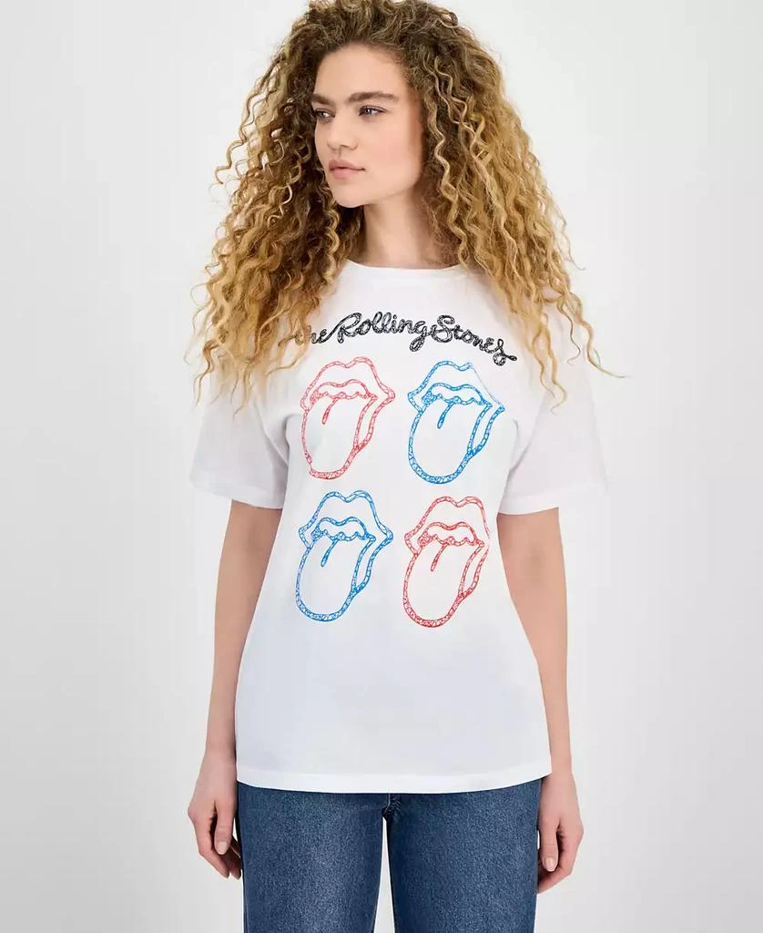 Freeze 24-7 Juniors' Rolling Stones Grid Graphic T-Shirt 1