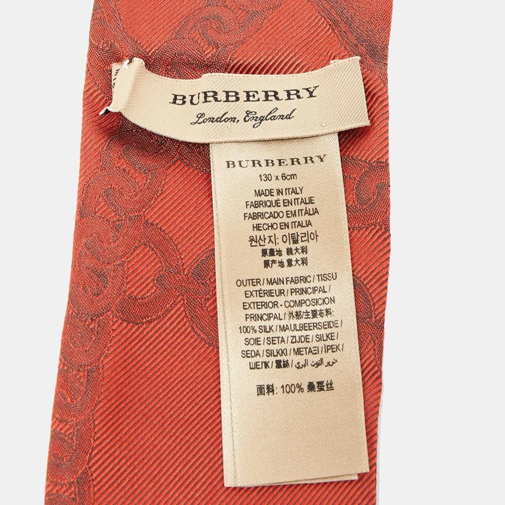 Burberry Burberry Red D-Ring Detail Chain Silk Jacquard Ribbon Scarf 4