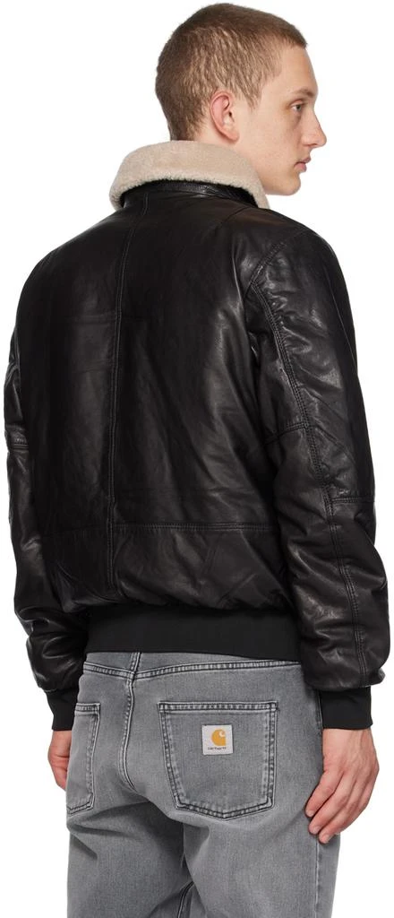 Parajumpers Black Josh Leather Jacket 3