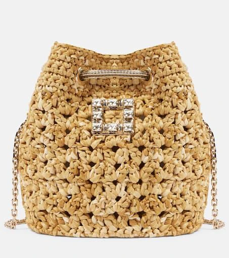 Roger Vivier Tres Vivier raffia-effect bucket bag 1