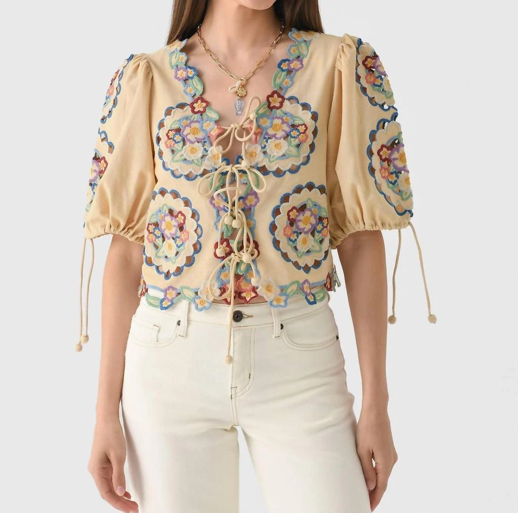 Sea Sea - Melinda Embroidery Short Sleeve Top 1