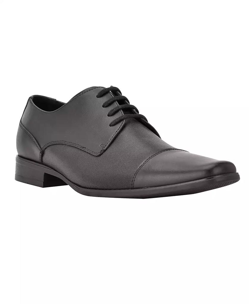 Calvin Klein Men's Bram Lace Up Cap-Toe Leather Dress Shoes
