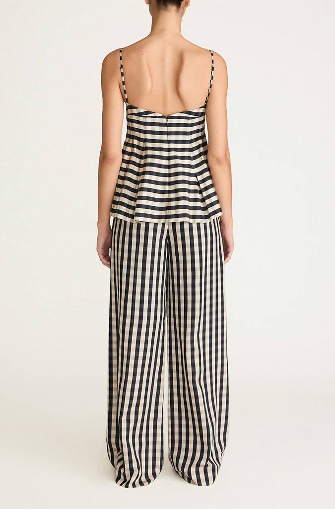 Rebecca Taylor Rebecca Taylor - Gingham Twill Embroidered Bustier Tank