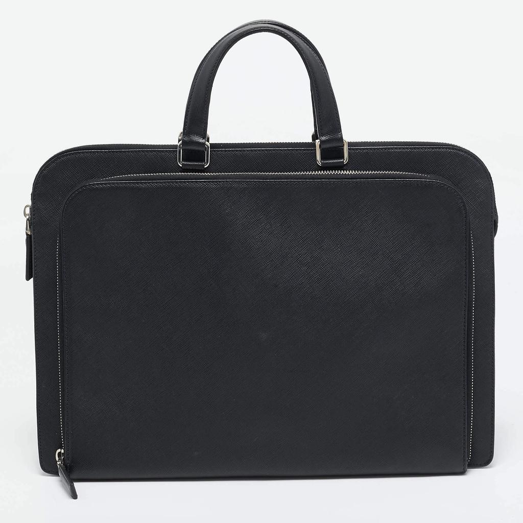 Prada Saffiano Leather Briefcase - Briefcases - Free