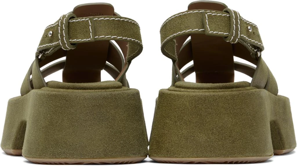 JW Anderson Green Suede Platform Fisherman Sandals 2