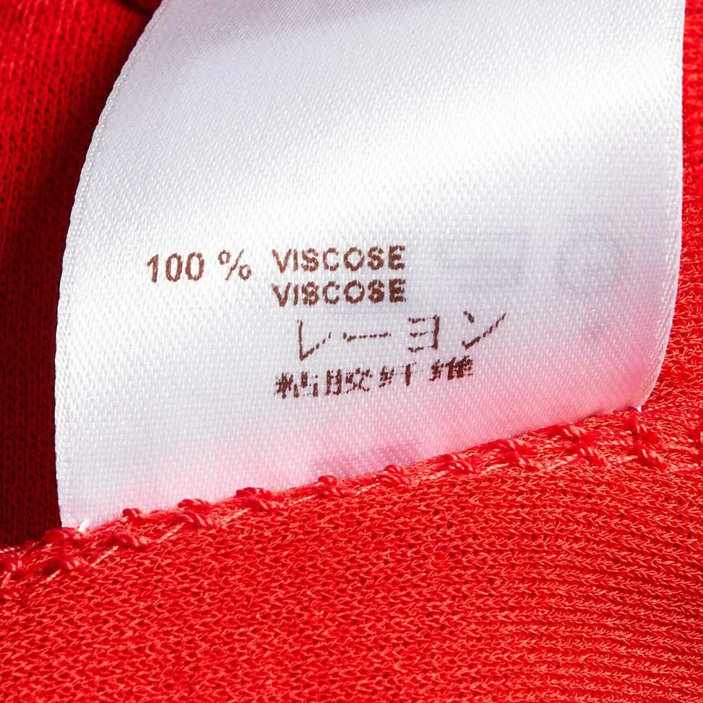 Louis Vuitton Louis Vuitton Red Crepe Brooch Detail Short Dress M 6