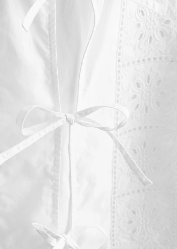 Ganni Broderie anglaise tie-front cotton top 5