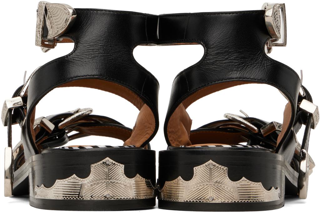 Toga Pulla SSENSE Exclusive Black Metal Leather Sandals