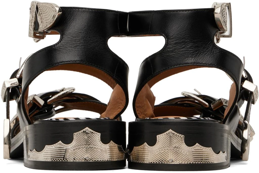 Toga Pulla SSENSE Exclusive Black Metal Leather Sandals 2