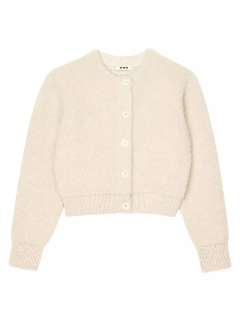 Sandro Cropped Fluffy Knit Cardigan 1