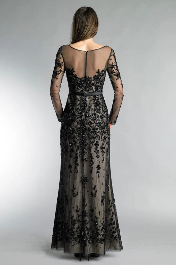 Basix Black Label Long Sleeve Sleeveless Evening Dress 2