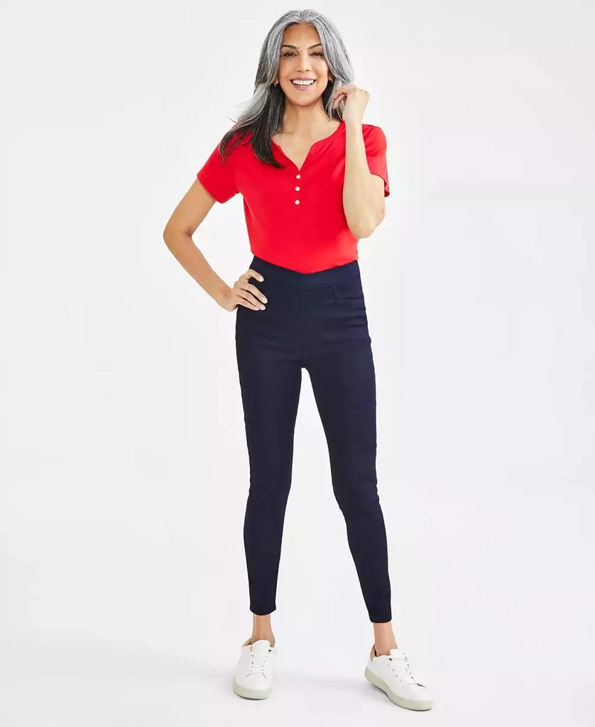 Style & Co Women's Mid-Rise Pull-On Capri Jeans Leggings, Created for Macy's 1