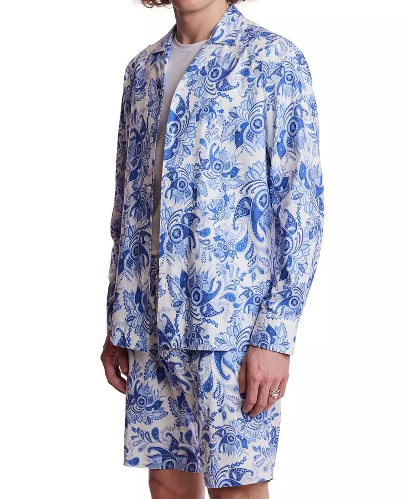 Paisley & Gray Men's Slim Fit Long Sleeve Printed Button Front Camp Shirt 2