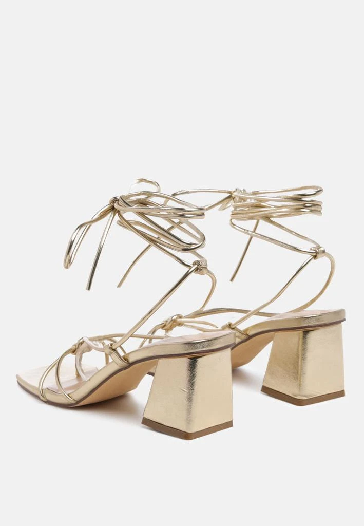 London Rag spruce tie up block heel sandals 4