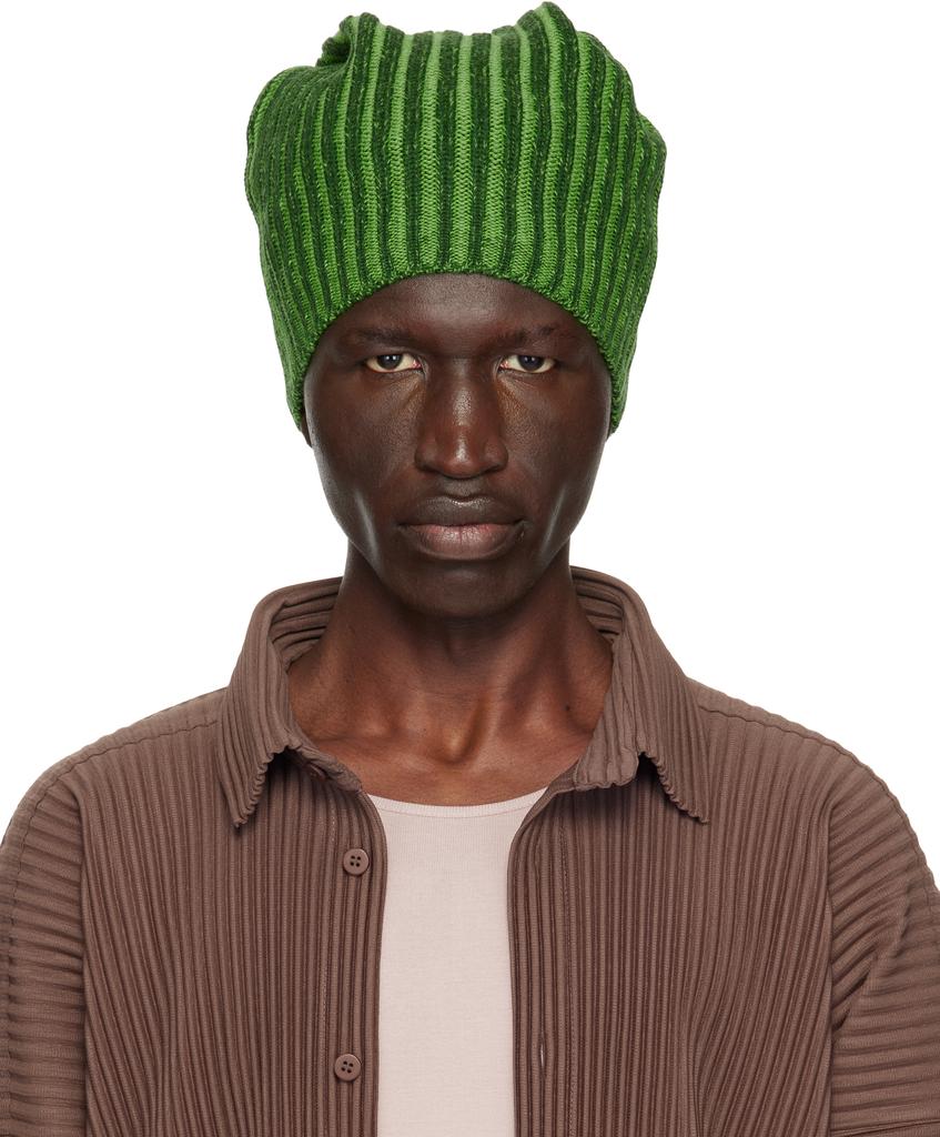 BEANIE SCARF HOMME PLISSÉ ISSEY MIYAKE HOMME PLISSÉ ISSEY MIYAKE: Khaki Beanie Scarf | SSENSE