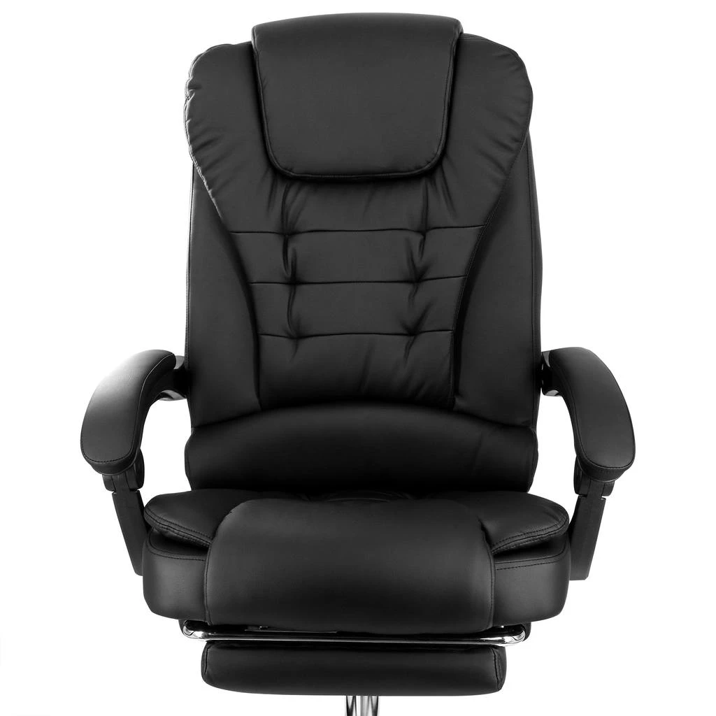 Elama High Back Adjustable Faux Leather Office Chair in Black with Adjustable Footrest 5