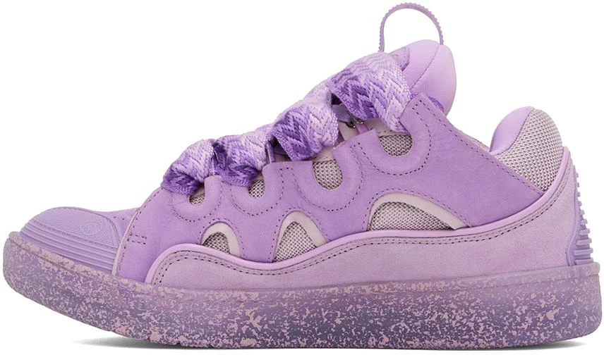 Lanvin Purple Leather Curb Sneakers 3