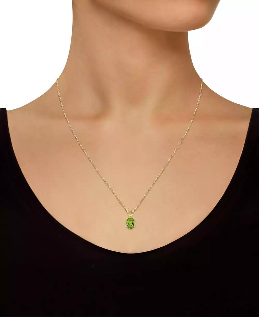 Macy's Peridot Pendant Necklace (1-1/3 ct.t.w) in 14K Yellow Gold