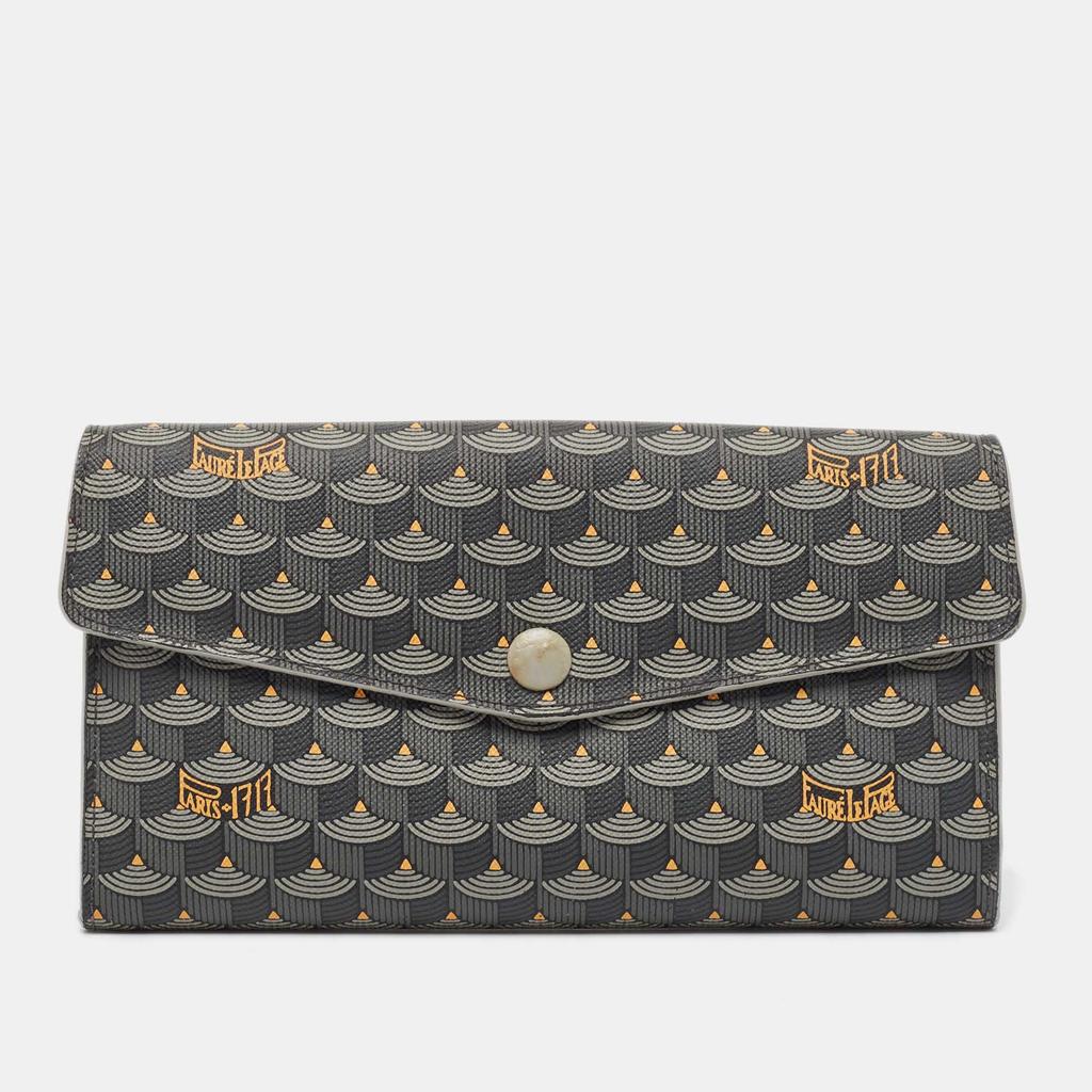 Faure Le Page Faure Le Page Grey Coated Canvas Continental Wallet