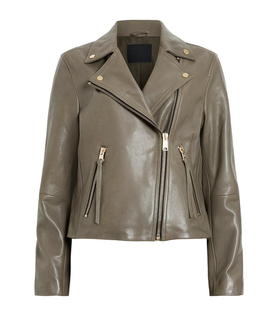 ALL SAINTS Leather Dalby Biker Jacket