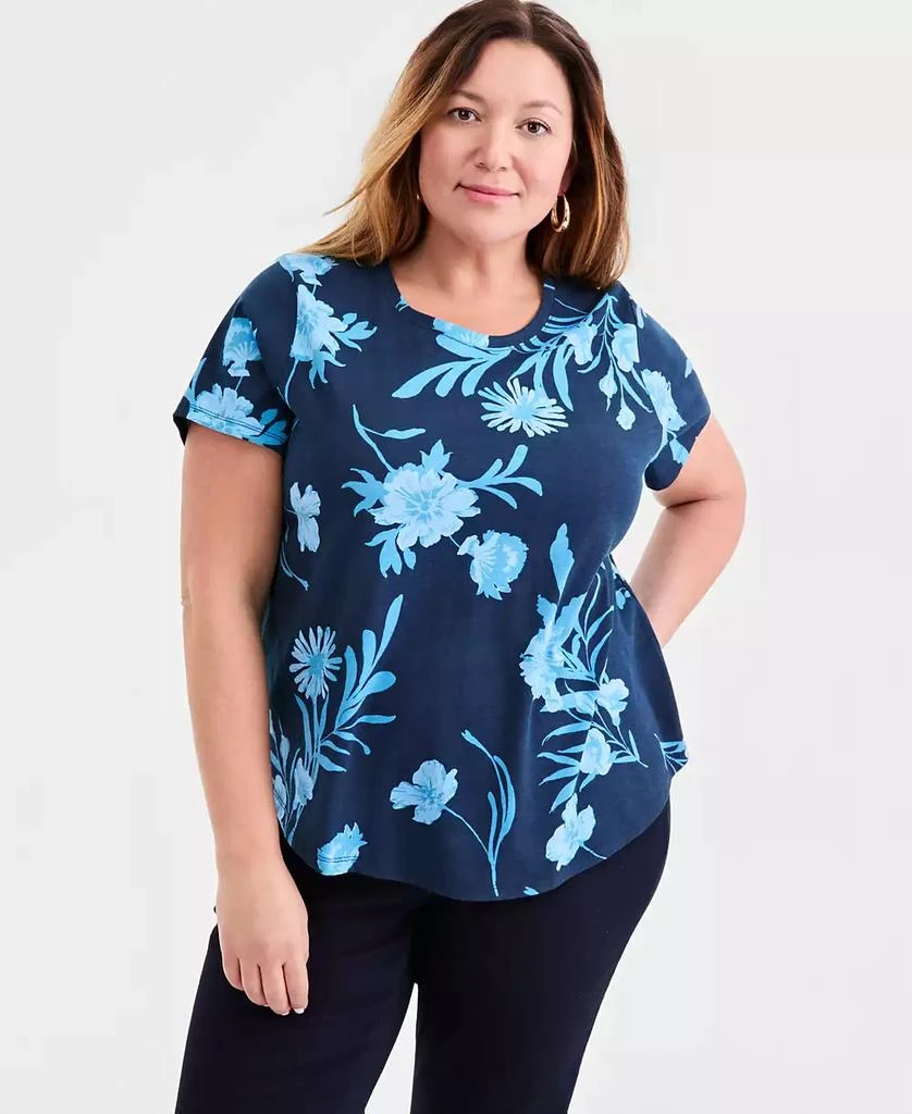 Style 
Co Plus Size Perfect Crewneck Short-Sleeve Top, Macy
s Exclusive