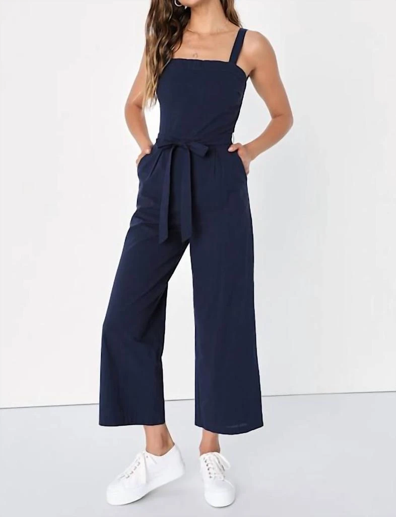 Lulus Lulus - Women's Lucky For Me Cotton Sleeveless Cropped Jumpsuit