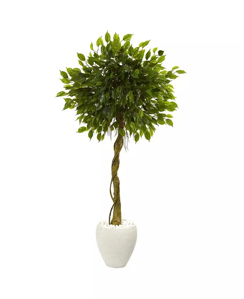 NEARLY NATURAL 5.5
Ficus Artificial Tree in White Oval Planter UV Resistant