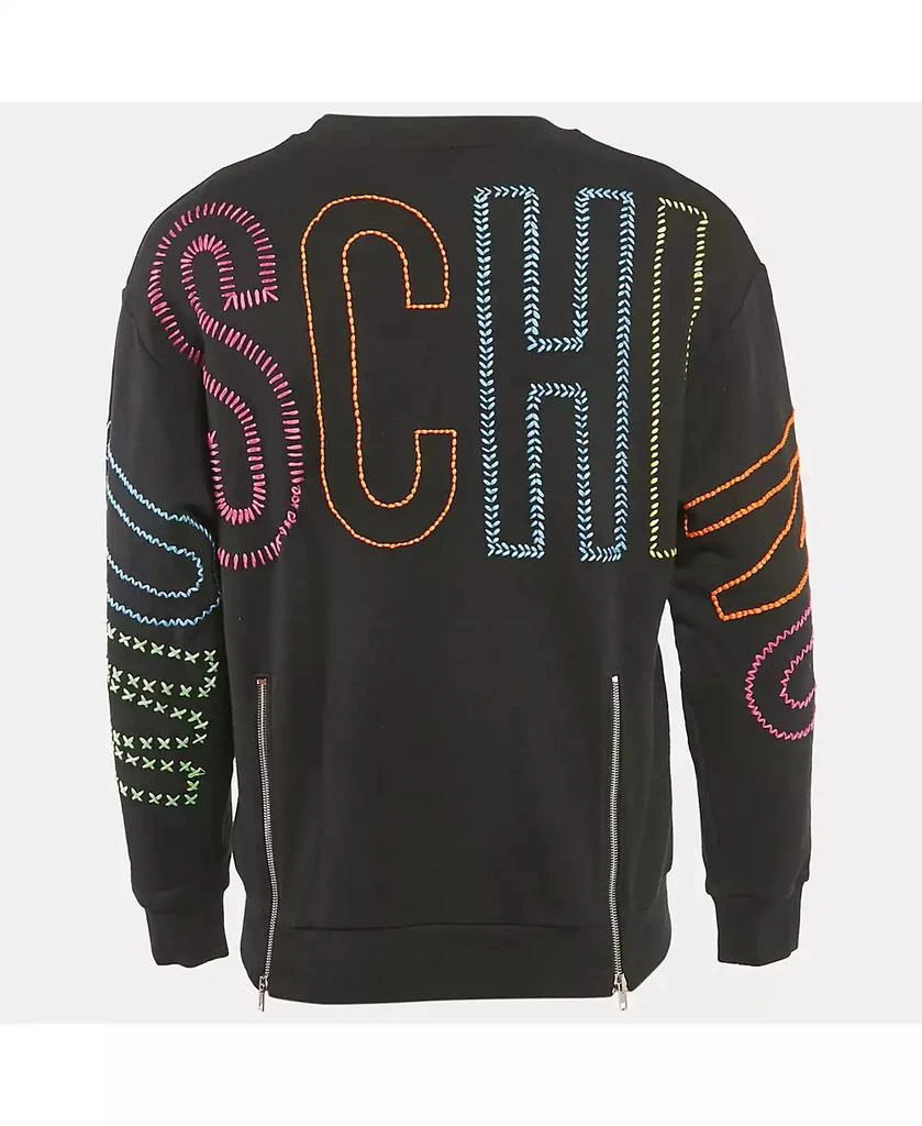 Pre-Owned Moschino Men
s Couture Black Mirror Embroidered Cotton Crew Neck Sweatshirt 3