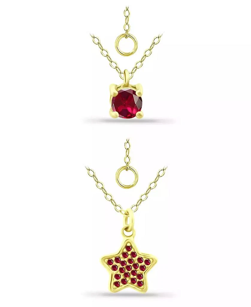 Giani Bernini Lab Grown Ruby Star and Round Pendant Set, 2 Piece 1