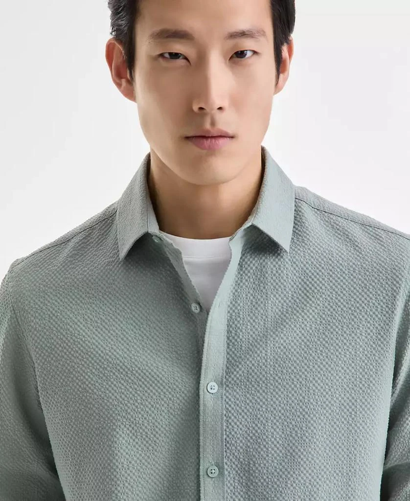 Alfani Men's Elevated Puckered Long Sleeve Button-Front Shirt, Exclusively at Macy's 3