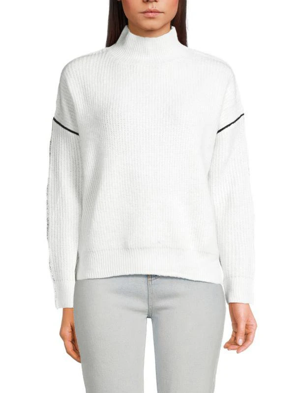 Theo & Spence Mockneck Ribbed Sweater 1