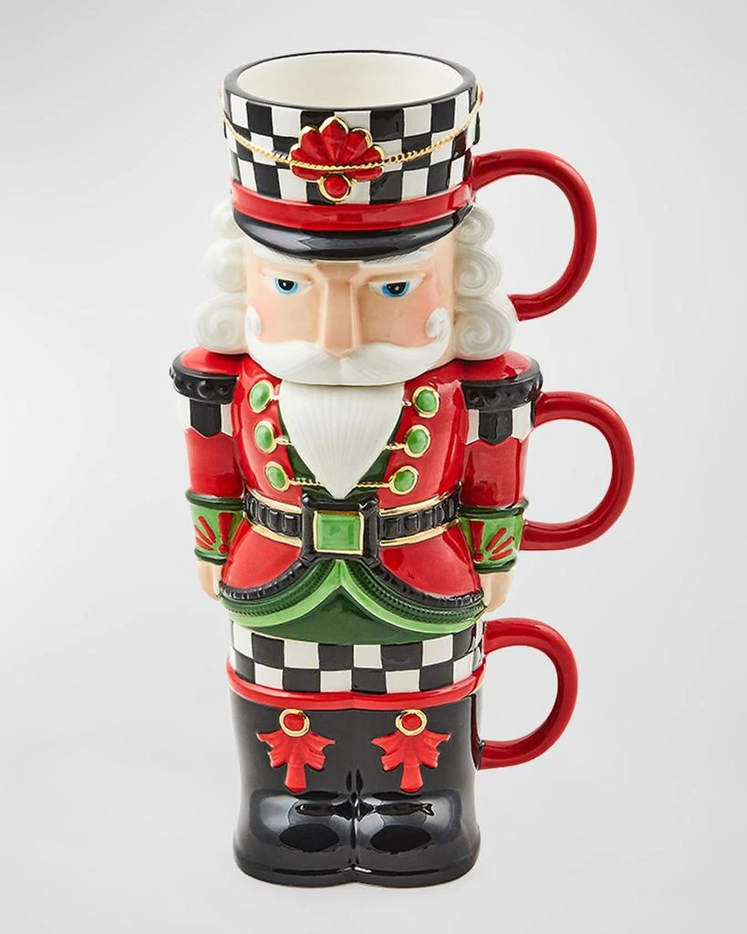 MacKenzie-Childs Classic Courtly Nutcracker Stacking Mugs, Set of 3 1