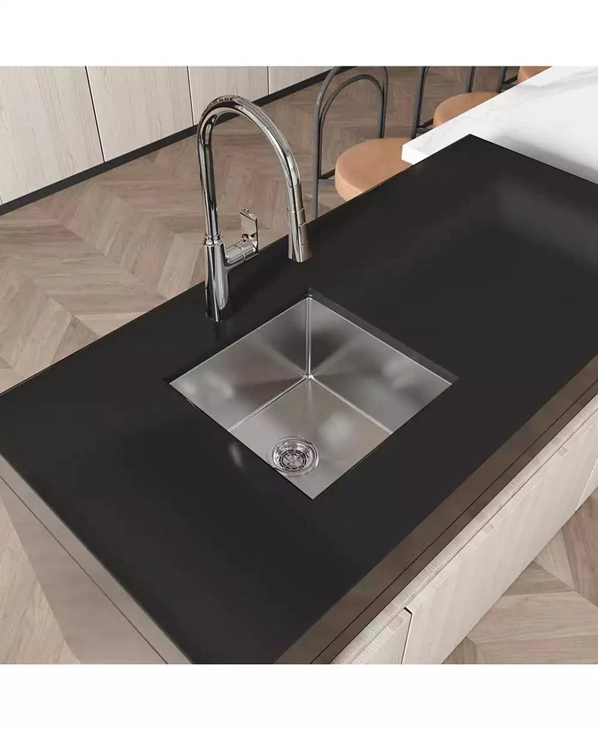 Flynama Brushed Nickel Stainless Steel Kitchen Sink Single Bowl Undermount Handmade 7