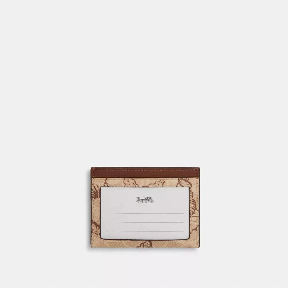 Coach Slim Id Card Case In Signature Canvas With Shell Print 2