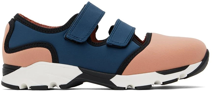 Marni Kids Pink & Navy Velcro Scuba Sneakers 1