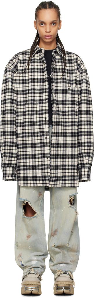 Vetements Black Metalized Wrinkled Pyjama Shirt