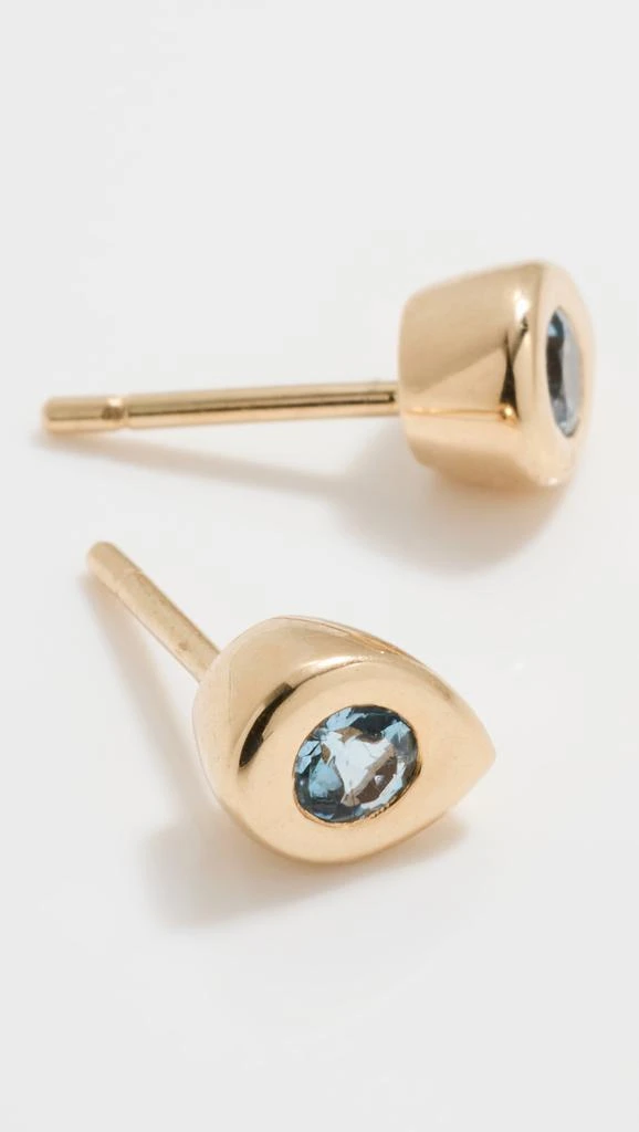 Marlo Laz 14k Gemma Pear Aquamarine Studs 3