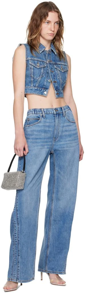 Alexander Wang Blue Logo-Embossed Balloon Jeans 4