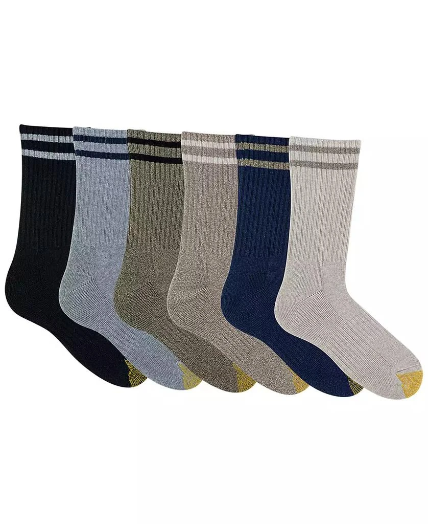 Gold Toe Men
s 6-Pack Kensington Reinforced Toe Short Crew Socks