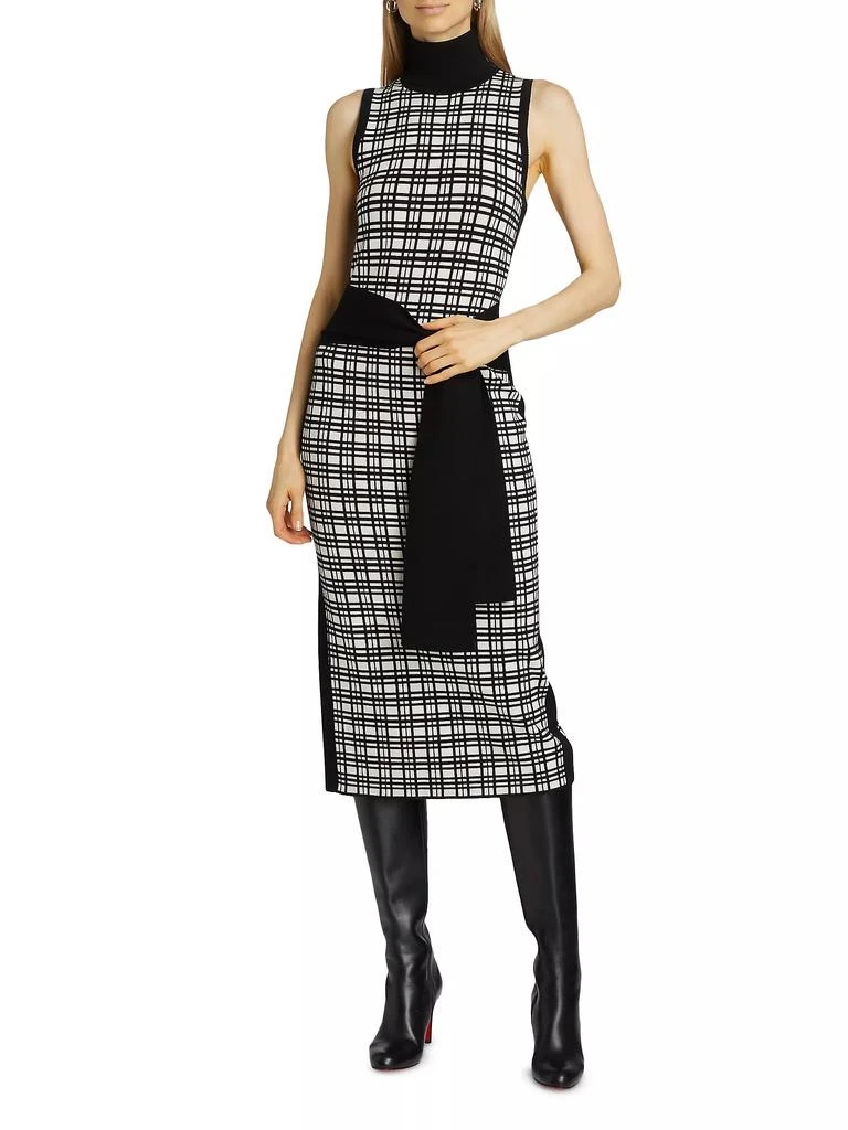Toccin Peggy Windowpane Knit Sleeveless Midi-Dress 3