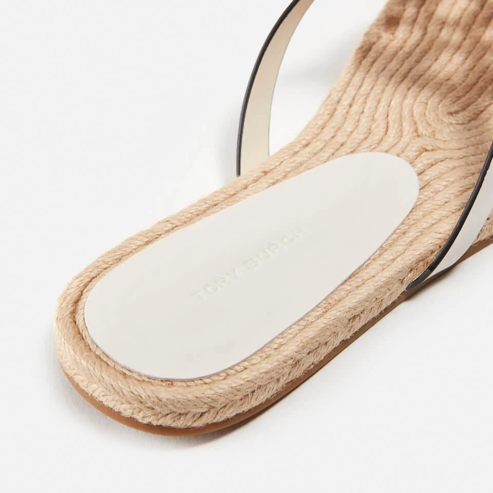 Tory Burch TORY BURCH WOMEN'S BOMBE MILLER LEATHER ESPADRILLE SLIDES 4